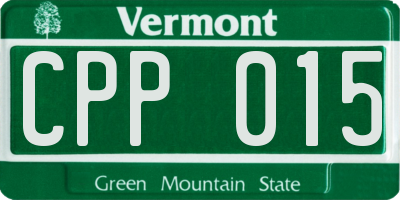VT license plate CPP015