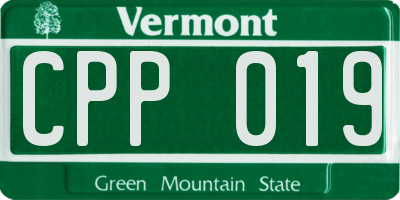 VT license plate CPP019