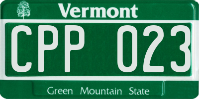 VT license plate CPP023