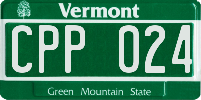 VT license plate CPP024