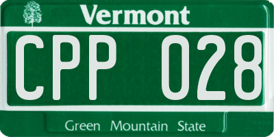 VT license plate CPP028
