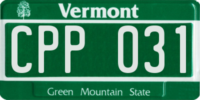 VT license plate CPP031