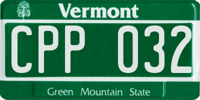 VT license plate CPP032