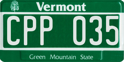 VT license plate CPP035