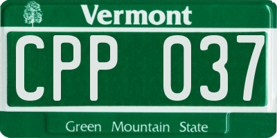 VT license plate CPP037