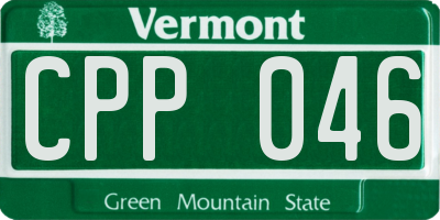 VT license plate CPP046