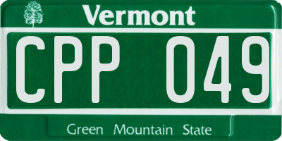 VT license plate CPP049