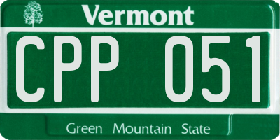 VT license plate CPP051