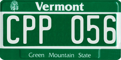 VT license plate CPP056
