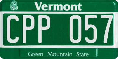VT license plate CPP057