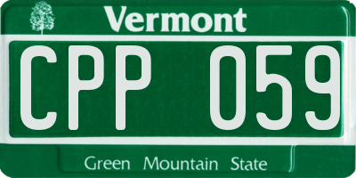 VT license plate CPP059
