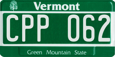 VT license plate CPP062