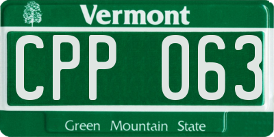 VT license plate CPP063