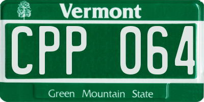 VT license plate CPP064