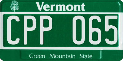 VT license plate CPP065