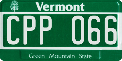 VT license plate CPP066