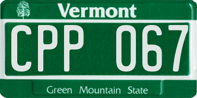 VT license plate CPP067
