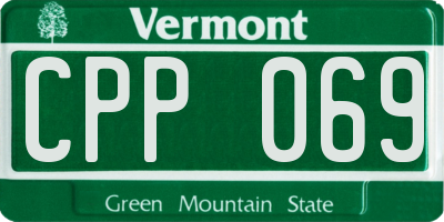 VT license plate CPP069