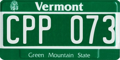 VT license plate CPP073