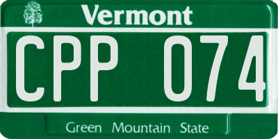 VT license plate CPP074