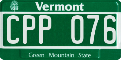 VT license plate CPP076