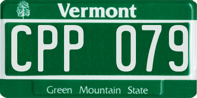 VT license plate CPP079