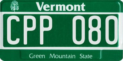 VT license plate CPP080