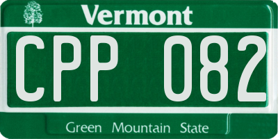 VT license plate CPP082