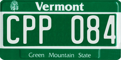 VT license plate CPP084