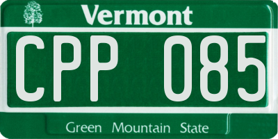 VT license plate CPP085