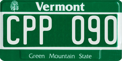VT license plate CPP090