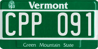 VT license plate CPP091