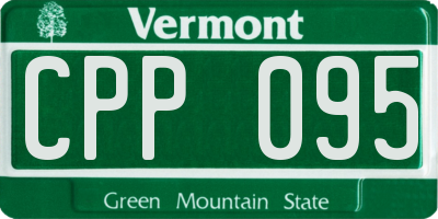 VT license plate CPP095