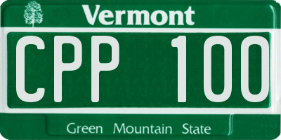 VT license plate CPP100
