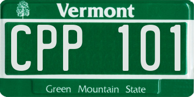 VT license plate CPP101