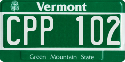 VT license plate CPP102
