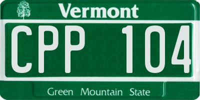 VT license plate CPP104