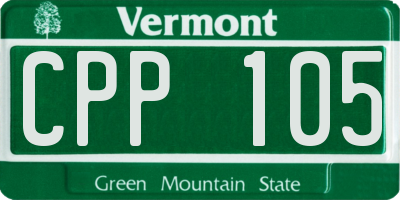 VT license plate CPP105