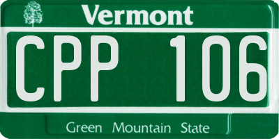 VT license plate CPP106