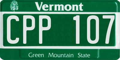 VT license plate CPP107