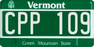 VT license plate CPP109