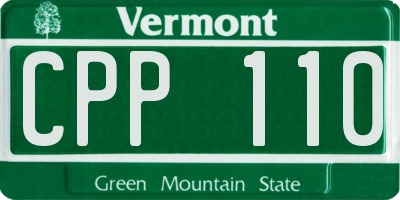 VT license plate CPP110