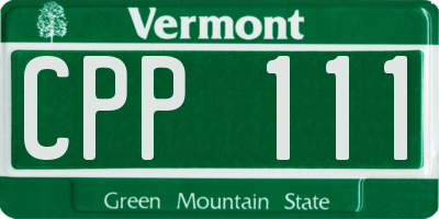 VT license plate CPP111