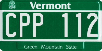 VT license plate CPP112