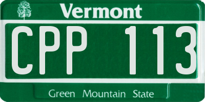 VT license plate CPP113