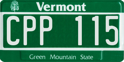 VT license plate CPP115