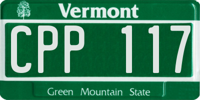 VT license plate CPP117