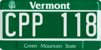 VT license plate CPP118