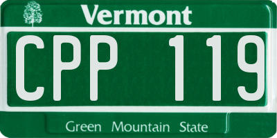 VT license plate CPP119