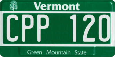 VT license plate CPP120